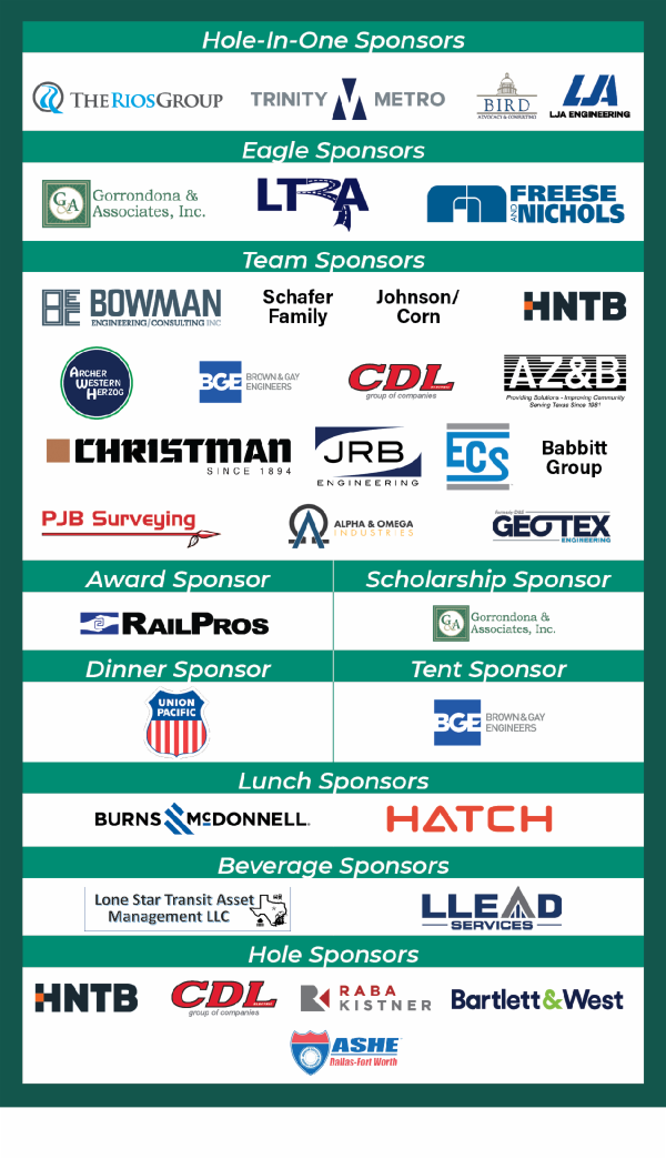 WTS Greater DFW 2023 Golf Tournament Sponsors