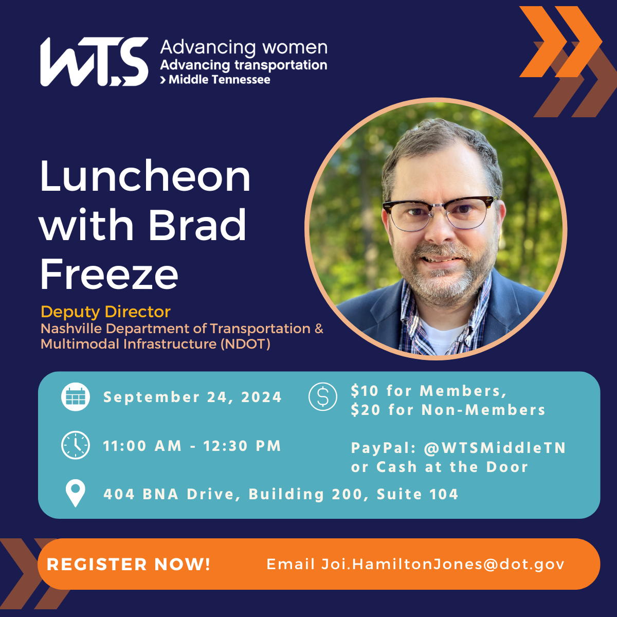 WTS Middle Tennessee September Luncheon Information Graphic