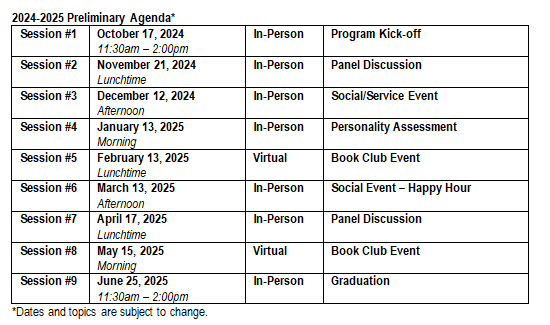 YMP Schedule 2024-2025